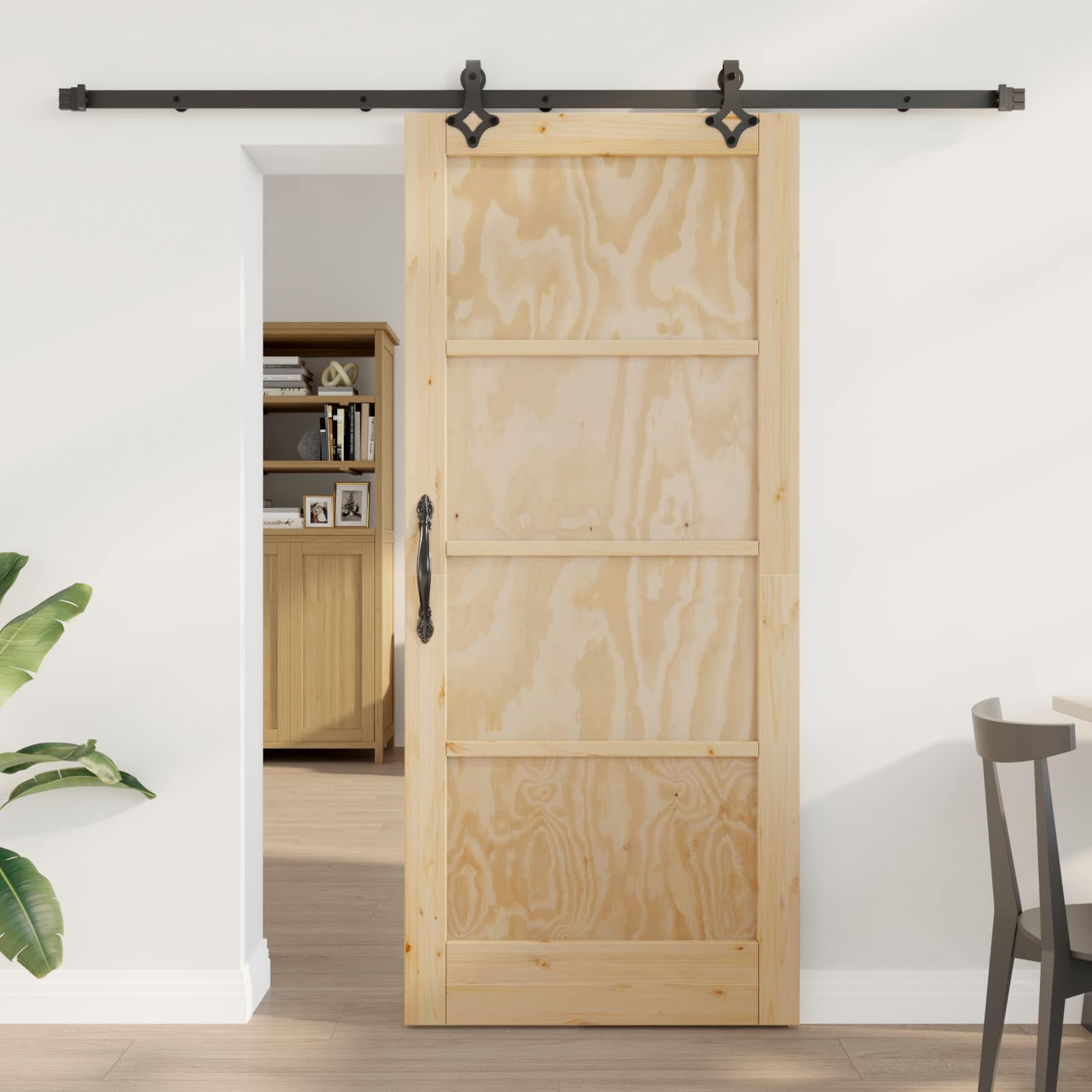 Skydedør ORKDAL Naturfarvet 86 x 198,5 cm Massivt fyrretræ