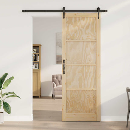 Skydedør ORKDAL Naturfarvet og sort 83 x 232 cm