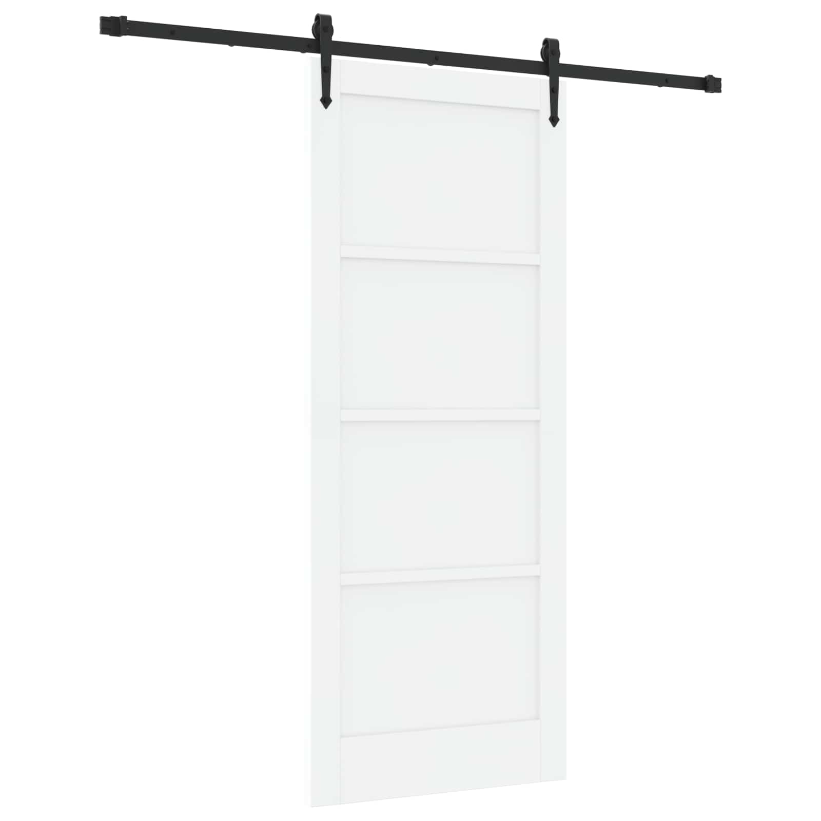 Skydedør ORKDAL Hvid og sort 83 x 202 cm Massivt fyrretræ