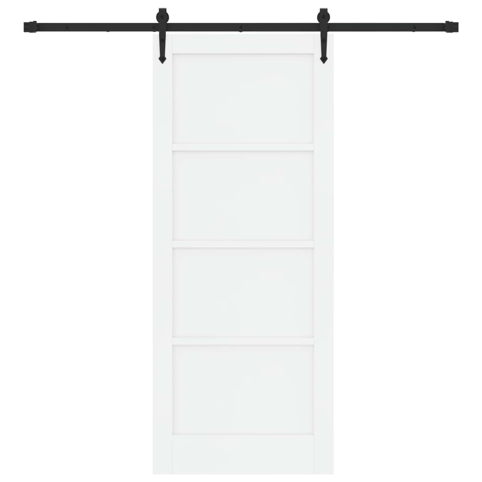Skydedør ORKDAL Hvid og sort 83 x 202 cm Massivt fyrretræ