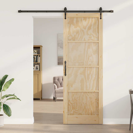 Skydedør ORKDAL Naturfarvet og sort 83 x 232 cm