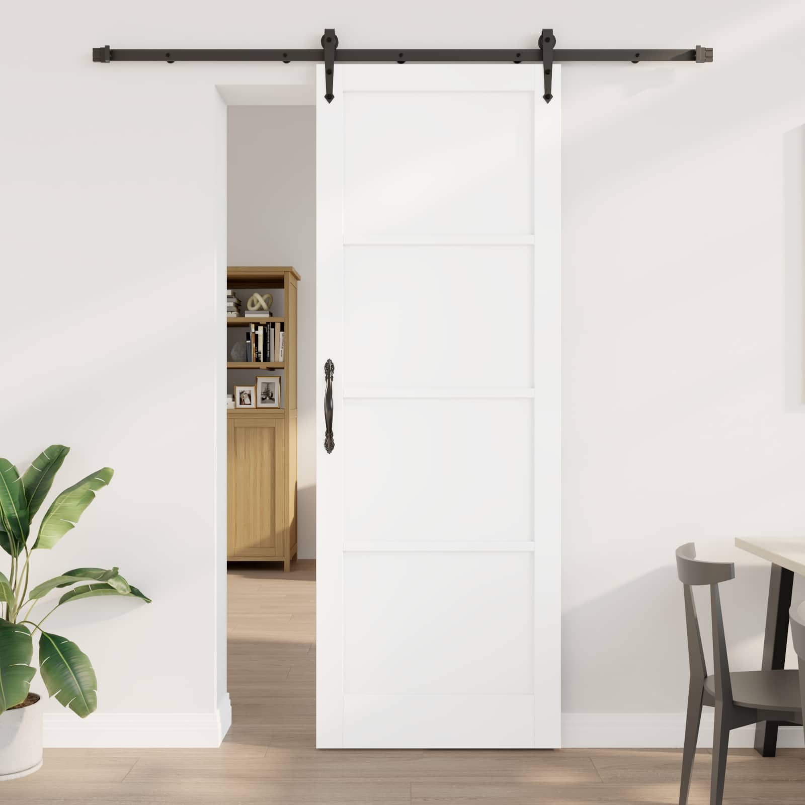 Skydedør ORKDAL Hvid 83 x 232 cm Massivt fyrretræ