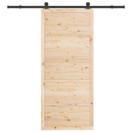 Skydedør Naturfarvet 100 x 208 cm Massivt fyrretræ