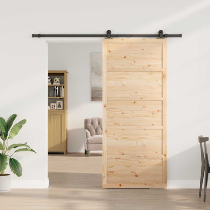 Skydedør Naturfarvet 80 x 208 cm Massivt fyrretræ