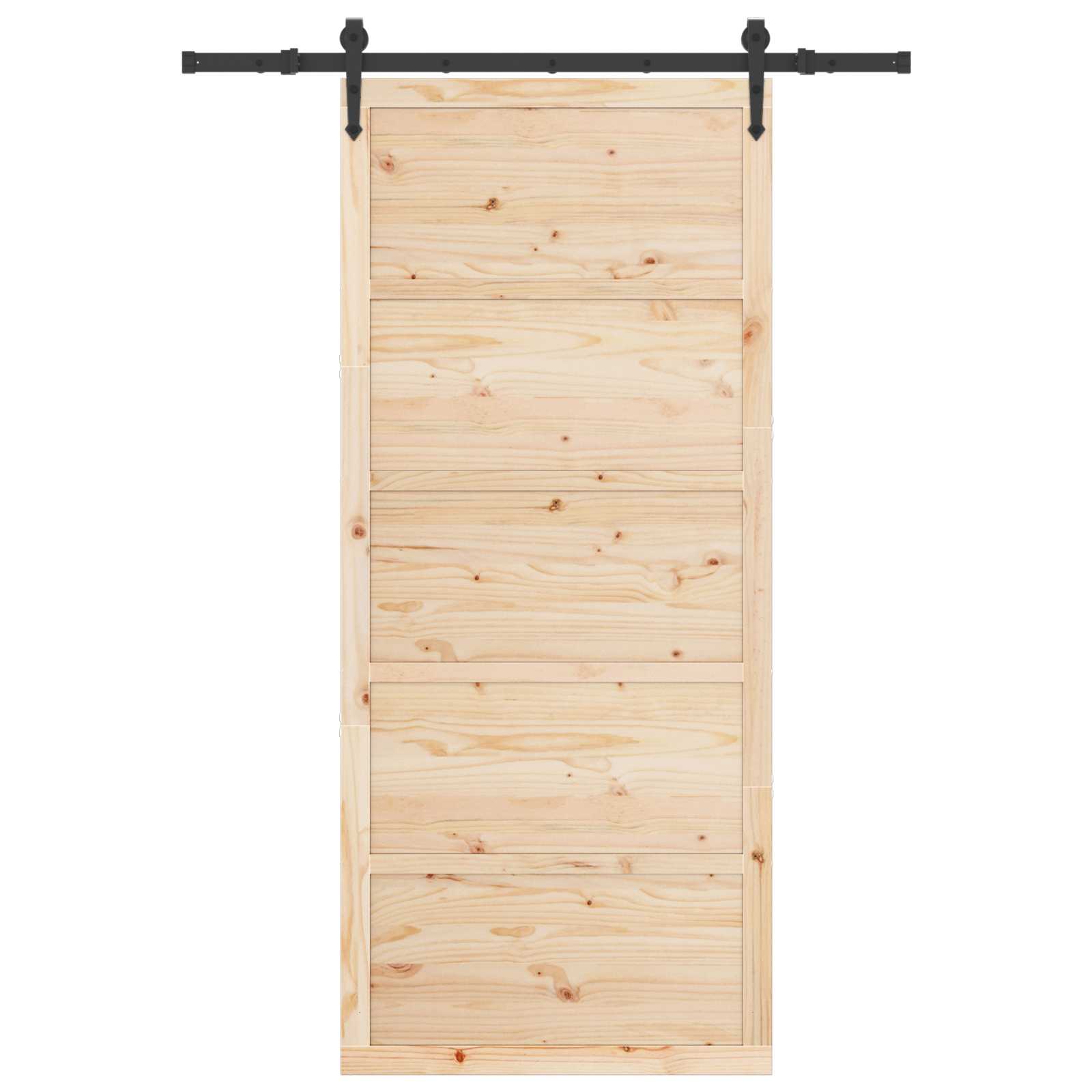 Skydedør Naturfarvet 80 x 208 cm Massivt fyrretræ