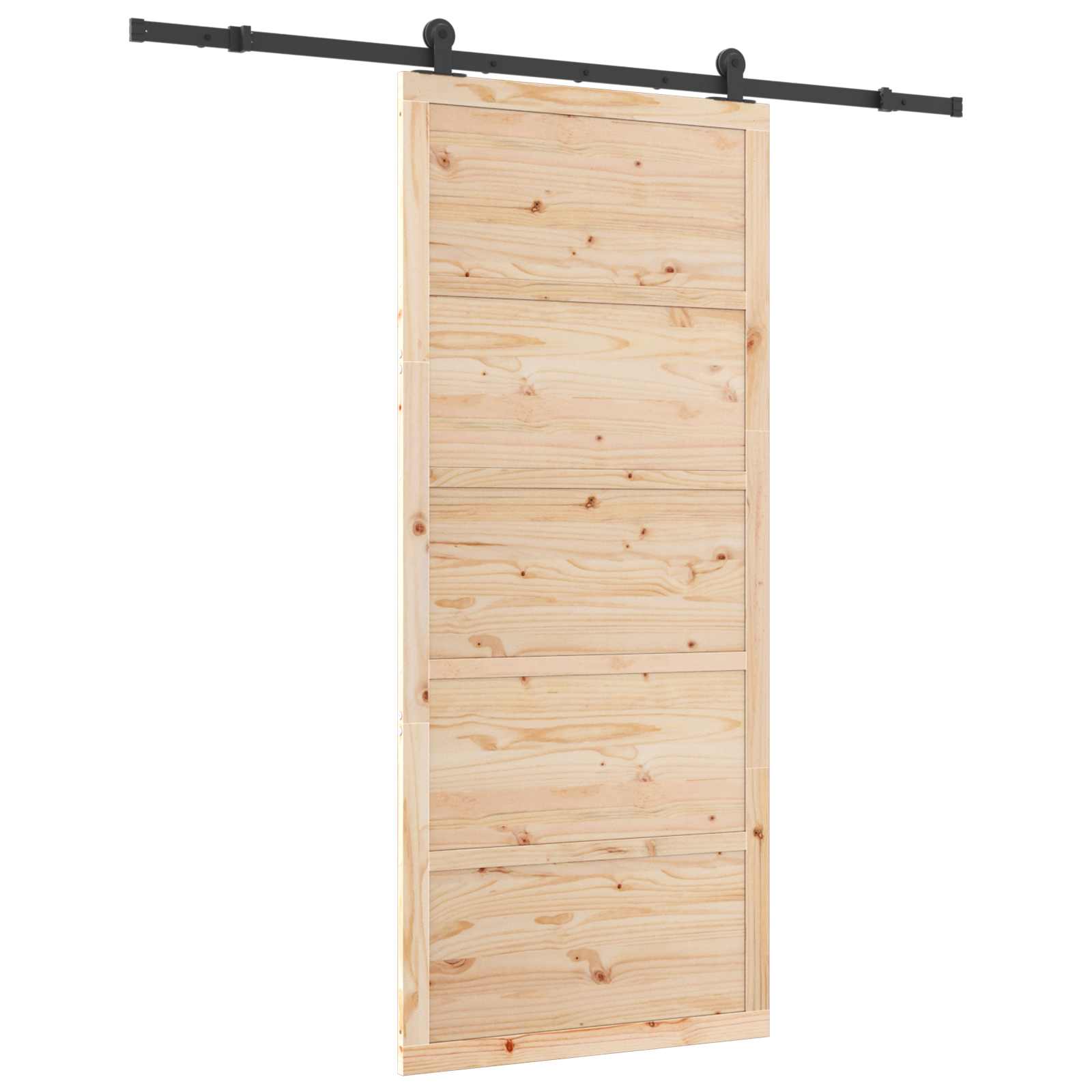 Skydedør Naturfarvet 100 x 208 cm Massivt fyrretræ