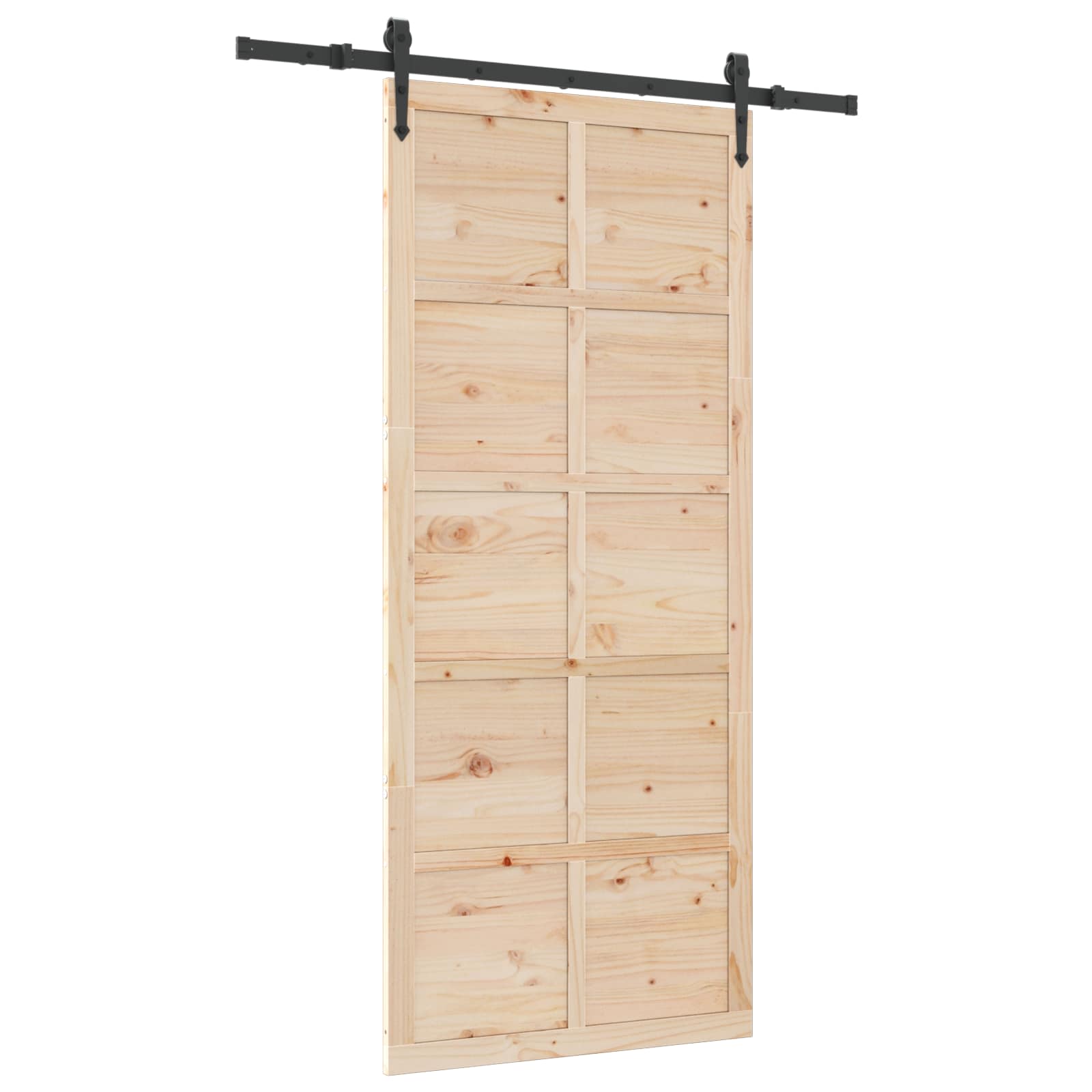 Skydedør Naturfarvet 80 x 208 cm Massivt fyrretræ