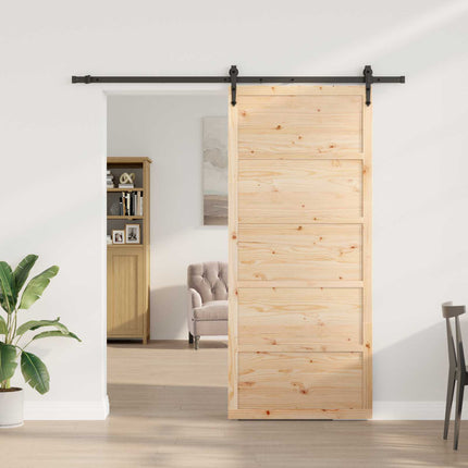 Skydedør Naturfarvet 100 x 208 cm Massivt fyrretræ