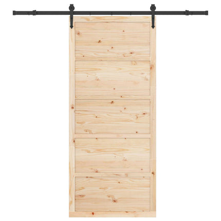 Skydedør Naturfarvet 80 x 208 cm Massivt fyrretræ