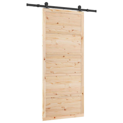 Skydedør Naturfarvet 80 x 208 cm Massivt fyrretræ