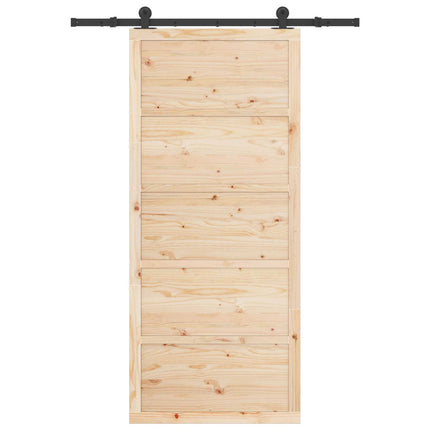 Skydedør Naturfarvet 80 x 208 cm Massivt fyrretræ