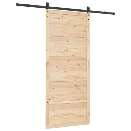 Skydedør Naturfarvet 90 x 208 cm Massivt fyrretræ