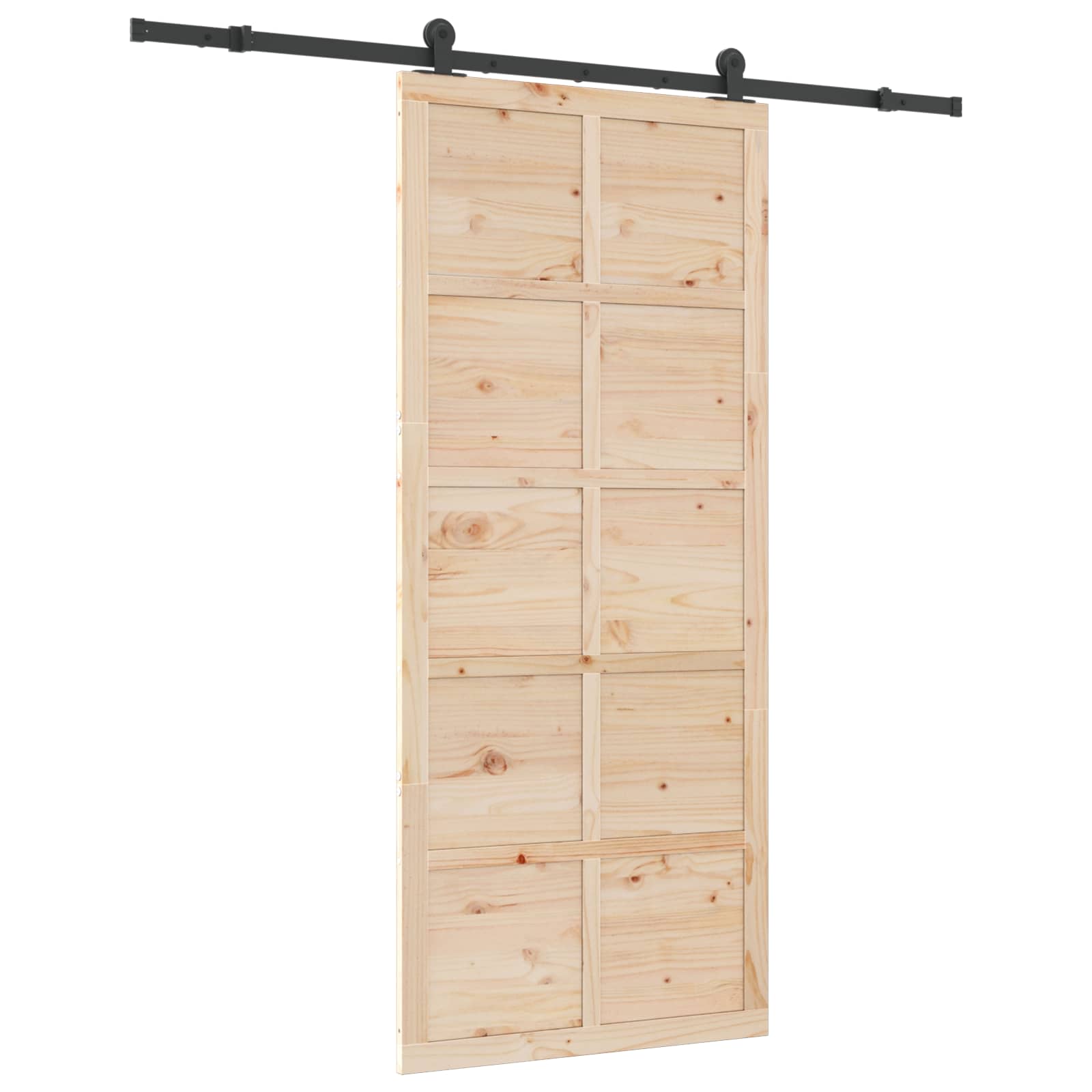 Skydedør Naturfarvet 100 x 208 cm Massivt fyrretræ