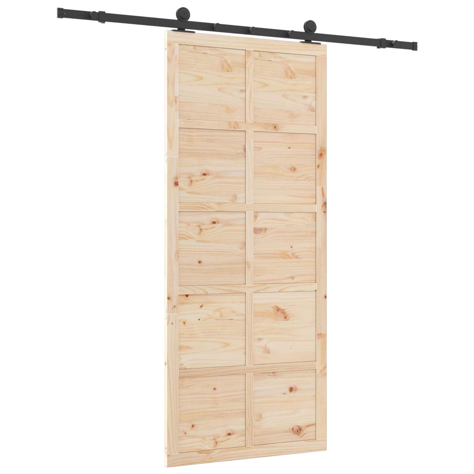 Skydedør Naturfarvet 100 x 208 cm Massivt fyrretræ