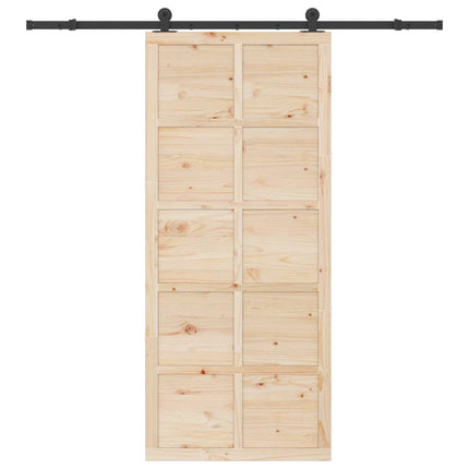 Skydedør Naturfarvet 100 x 208 cm Massivt fyrretræ
