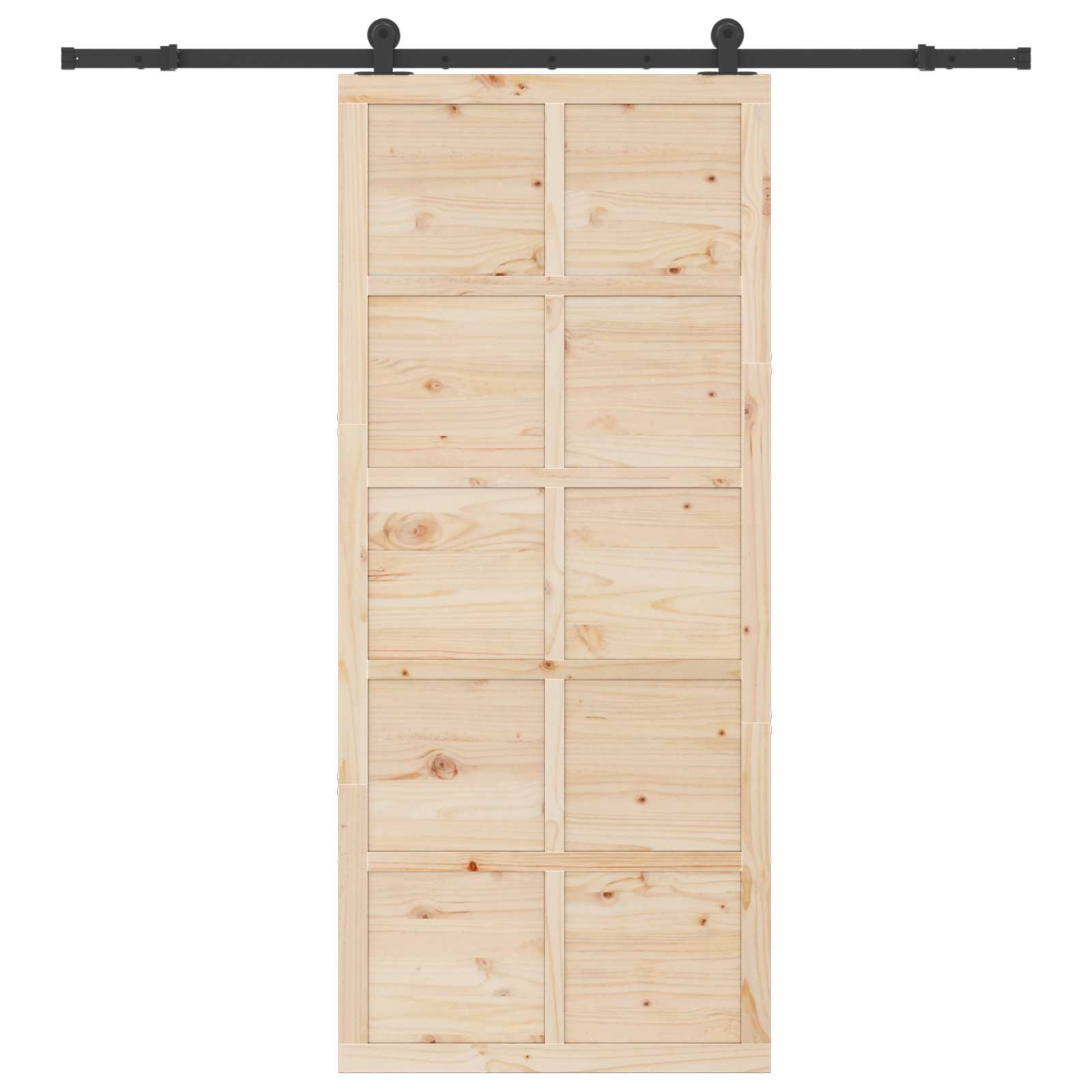 Skydedør Naturfarvet 100 x 208 cm Massivt fyrretræ