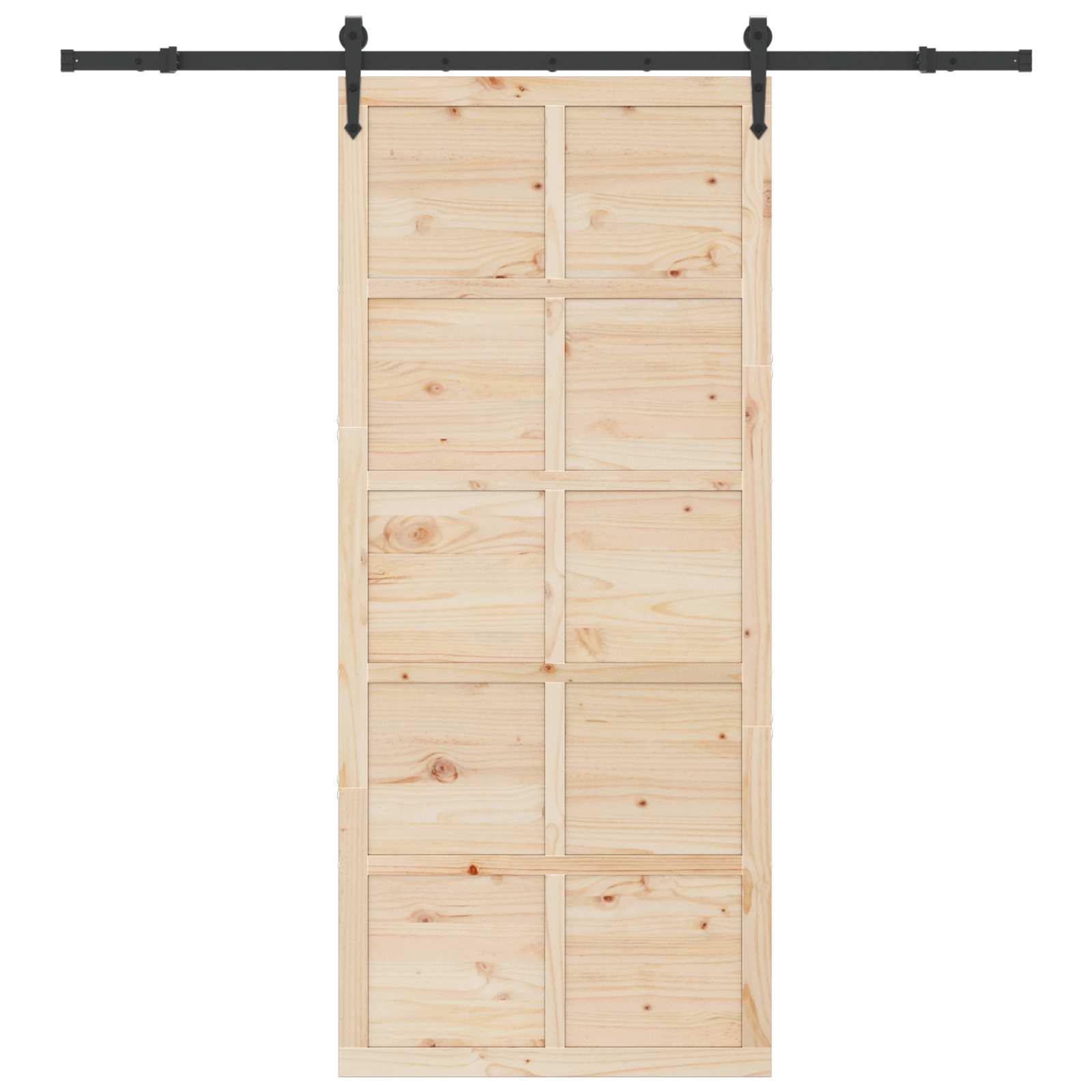 Skydedør Naturfarvet 100 x 208 cm Massivt fyrretræ