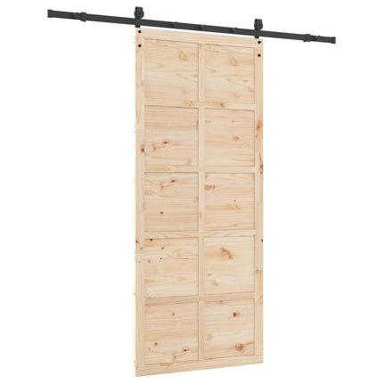 Skydedør Naturfarvet 90 x 208 cm Massivt fyrretræ