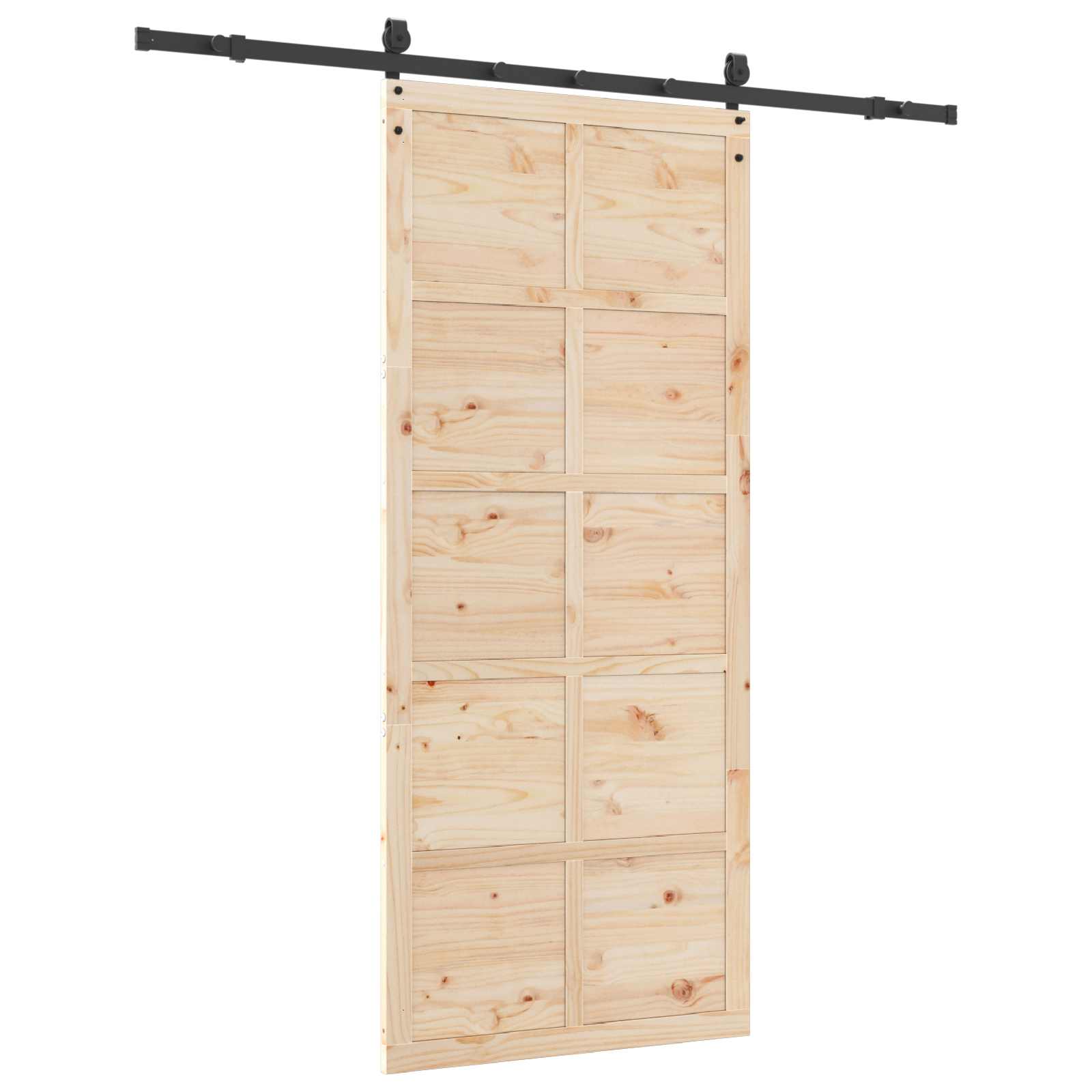 Skydedør Naturfarvet 90 x 208 cm Massivt fyrretræ