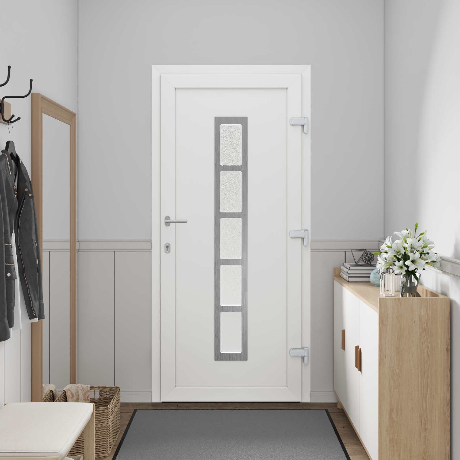 Hoveddør Antracit 88 x 200 cm PVC