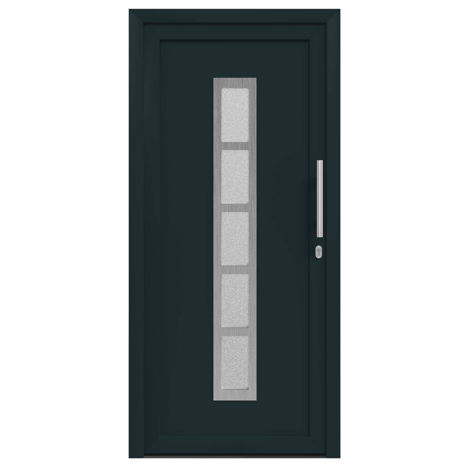 Hoveddør Antracit 88 x 200 cm PVC