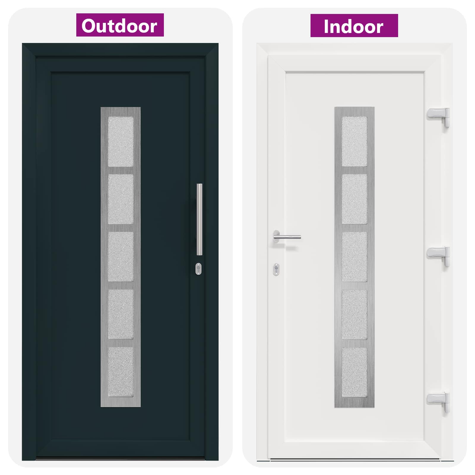 Hoveddør Antracit 88 x 200 cm PVC