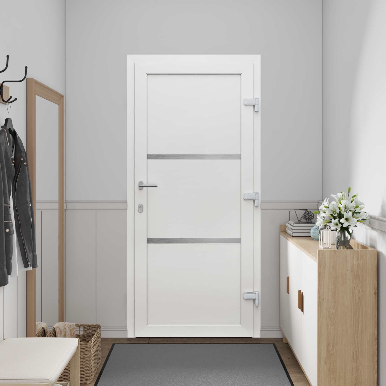 Hoveddør Hvid 98 x 200 cm PVC