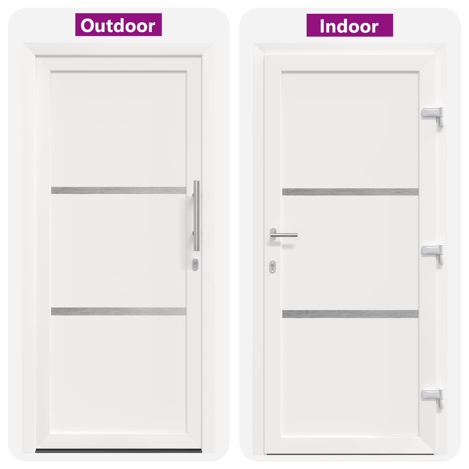 Hoveddør Hvid 98 x 200 cm PVC