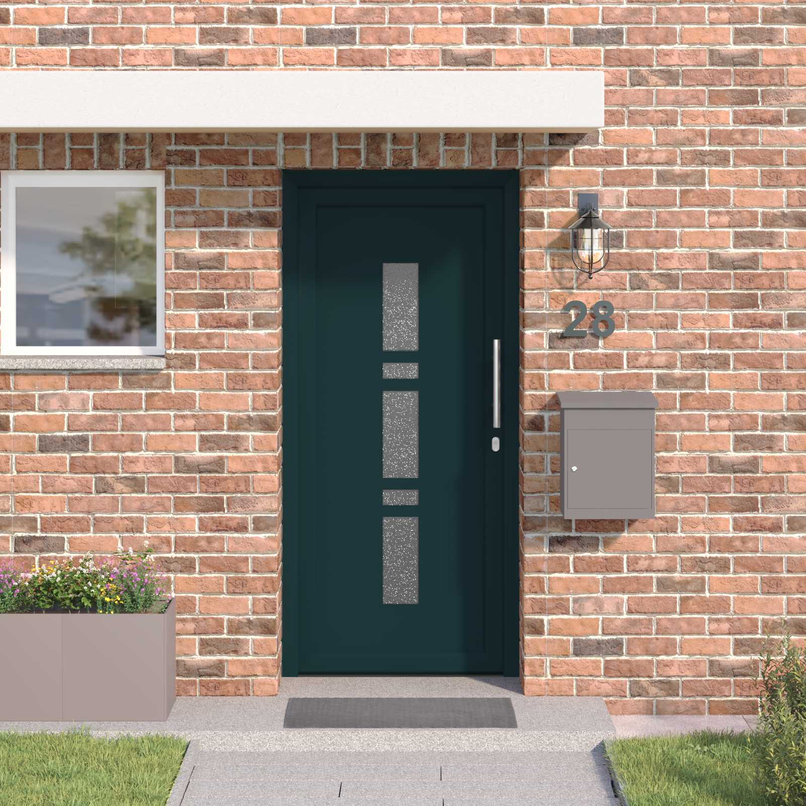 Hoveddør Antracit 98 x 208 cm PVC