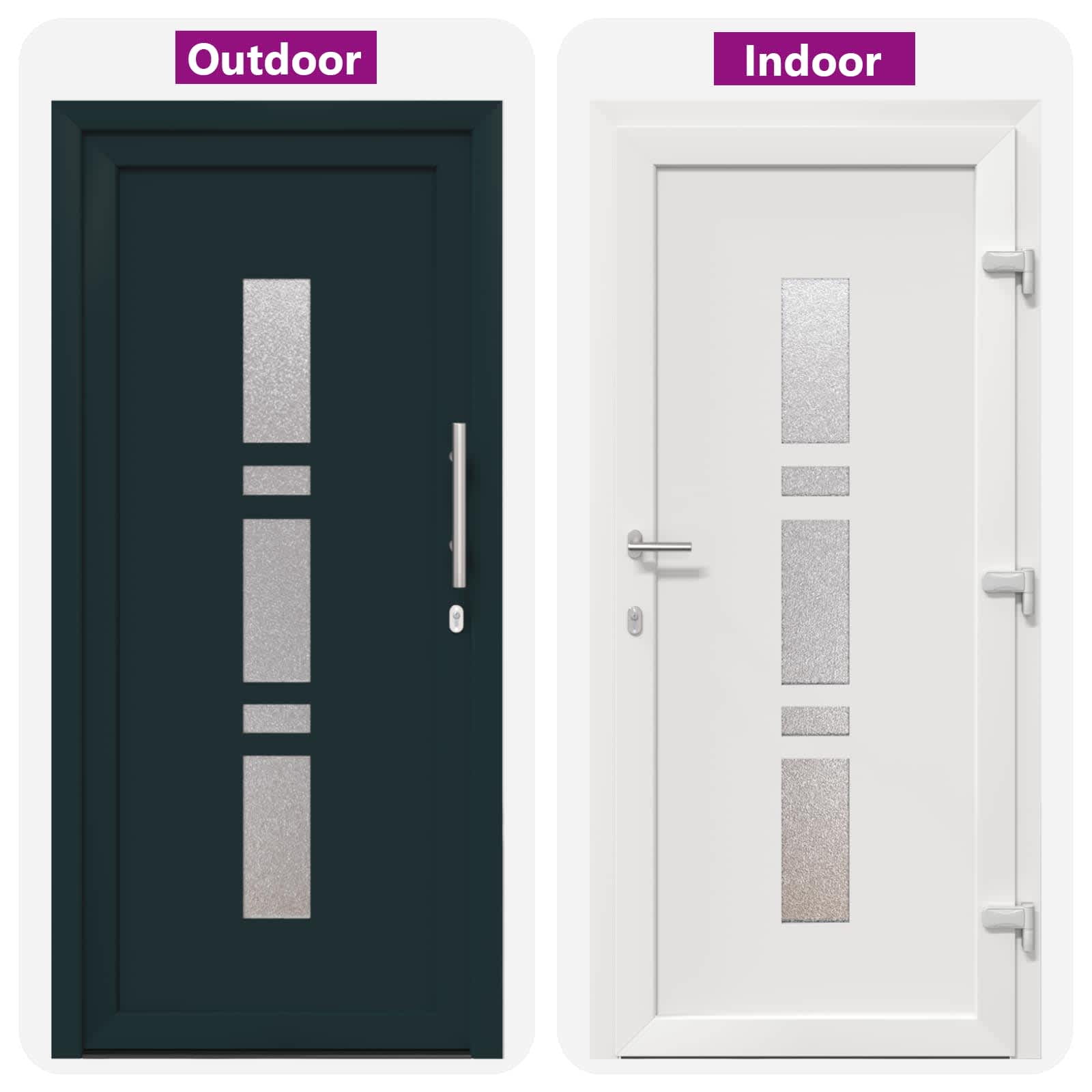 Hoveddør Antracit 98 x 208 cm PVC