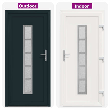 Hoveddør Antracit 88 x 200 cm PVC