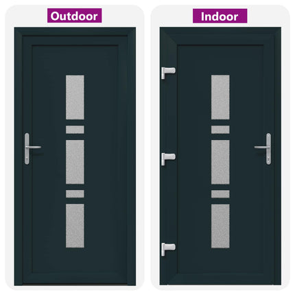 Hoveddør Antracit 98 x 200 cm PVC