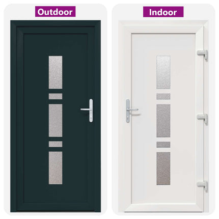 Hoveddør Antracit 98 x 208 cm PVC