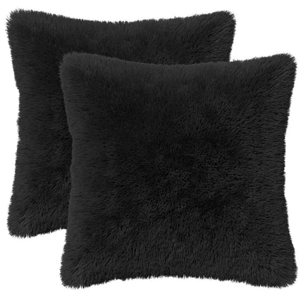 Pude med pude HEERLEN 2 stk. Sort PV Fleece