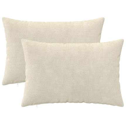 Pude med pude HEERLEN 2 stk. Cremefarvet Mikrofiber Fleece