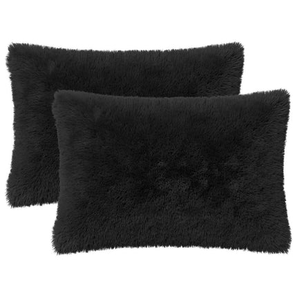 Pude med pude HEERLEN 2 stk. Sort PV Fleece