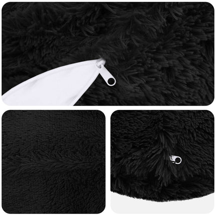 Pude med pude HEERLEN 2 stk. Sort PV Fleece