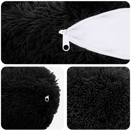 Pude med pude HEERLEN 6 stk. Sort PV Fleece