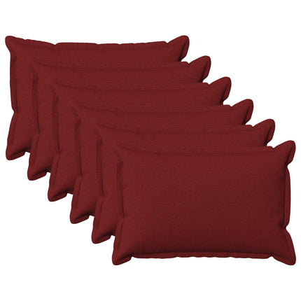 Pude med pude HOUTEN 6 stk. Vinrød Faux Linned