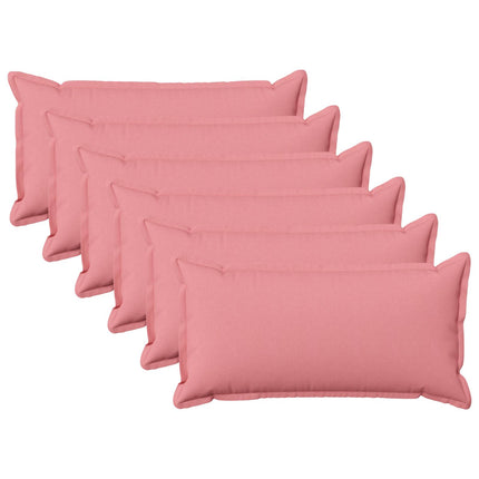 Pude med pude HOUTEN 6 stk. Lyserød Faux Linned
