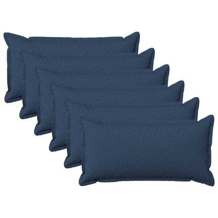 Pude med pude HOUTEN 6 stk. Blå Faux Linned