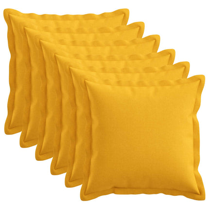Pude med pude HOUTEN 6 stk. Lys Gul Faux Linned