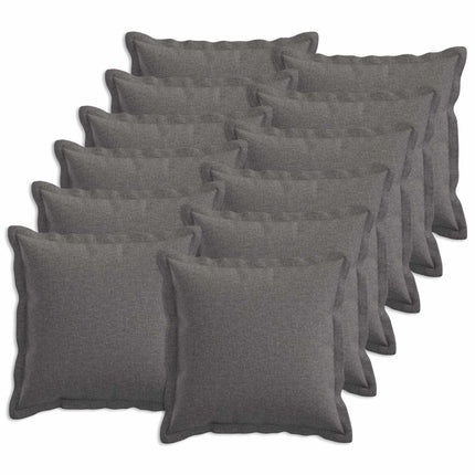 Pude med pude HOUTEN 12 stk. Lysegrå Faux Linned