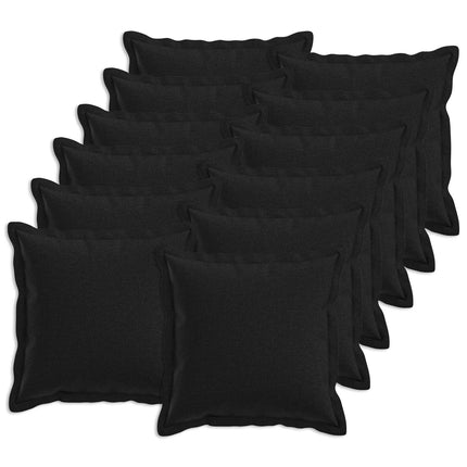 Pude med pude HOUTEN 12 stk. Sort Faux Linned