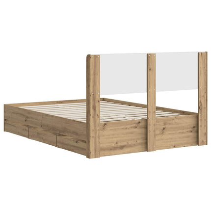 Sengestel med opbevaring og hovedgærde Artisan Oak 120 x 200 cm