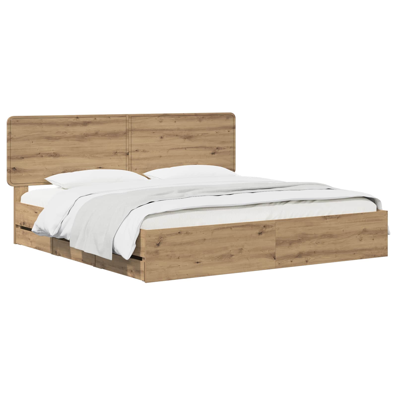 vidaXL Bed Frame with Storage and Headboard Artisan Oak 180 x 200 cm