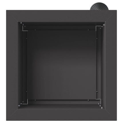 Plantekasse med LED Sort 30 x 30 x 30 cm Stål