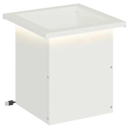 Plantekasse med LED Hvid 30 x 30 x 30 cm Stål