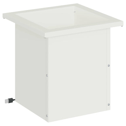 Plantekasse med LED Hvid 30 x 30 x 30 cm Stål