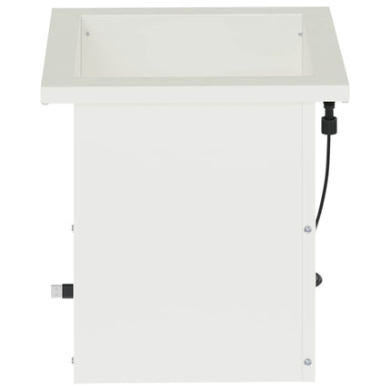 Plantekasse med LED 2 stk. Hvid 30 x 30 x 30 cm Stål